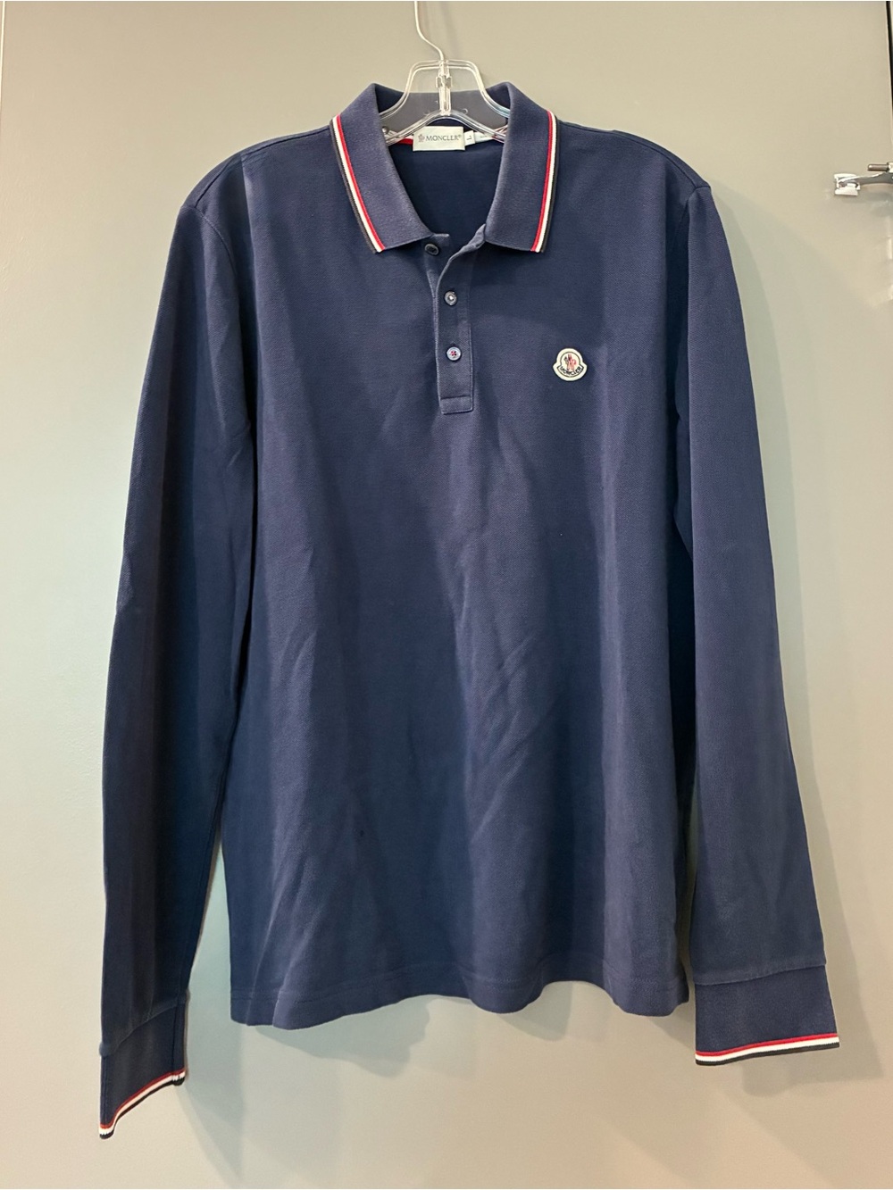 Moncler Men’s Long-Sleeve Navy Polo Shirt